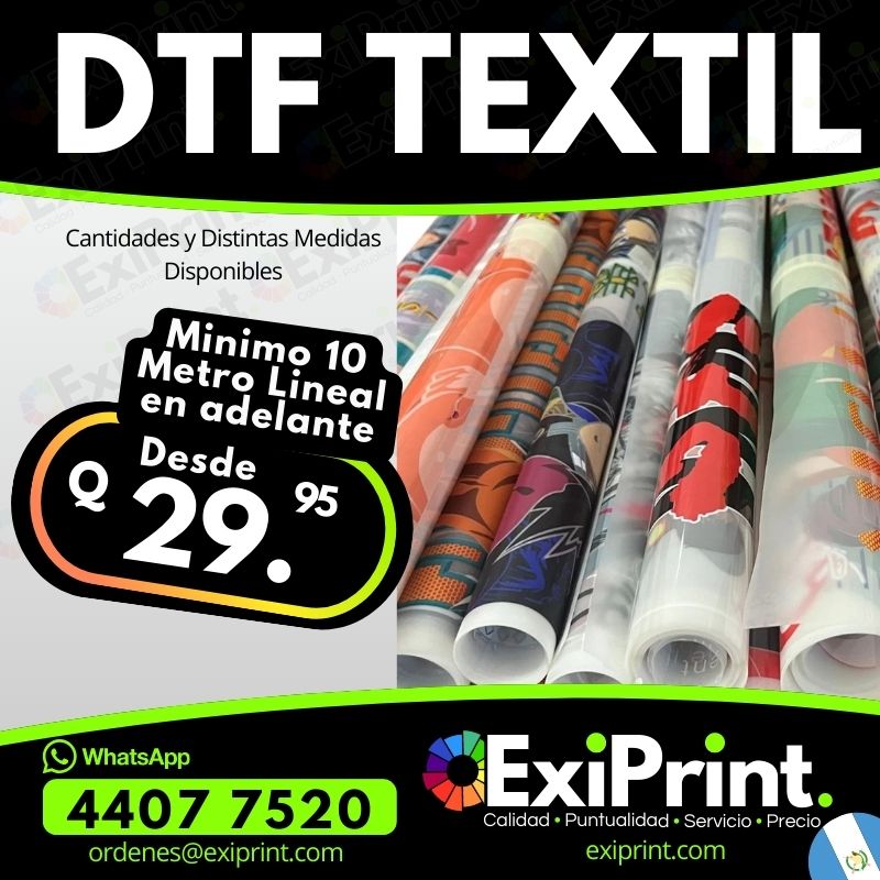 Oferta DTF Textil mínimo 10 metros lineales