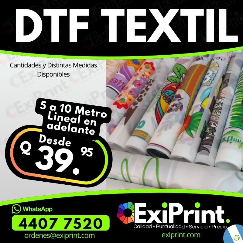 Oferta DTF Textil mínimo de 5 a 10 metros lineales