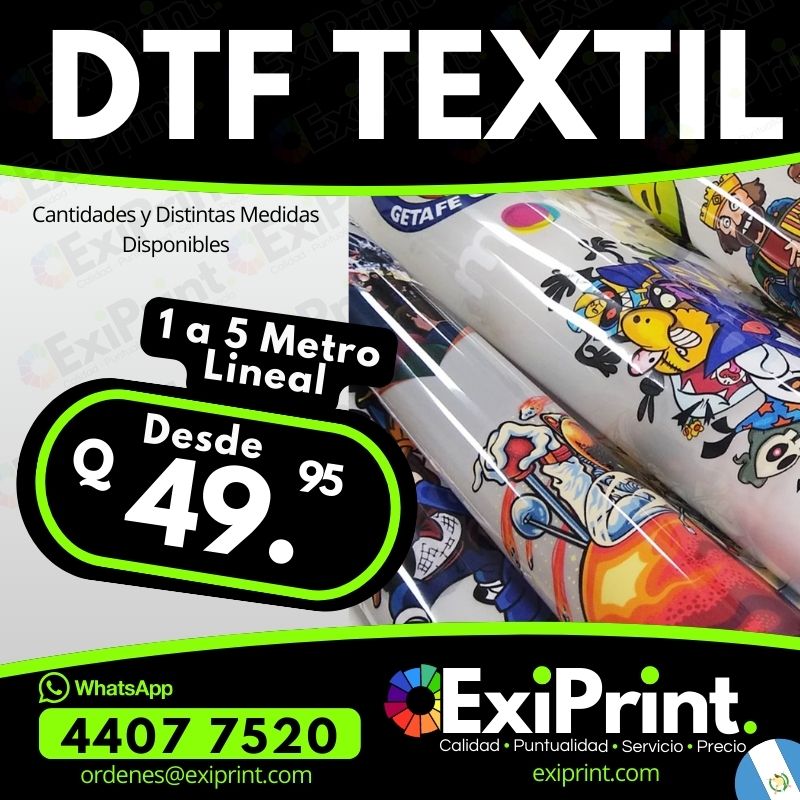 Oferta DTF Textil de 1 a 5 metros lineales