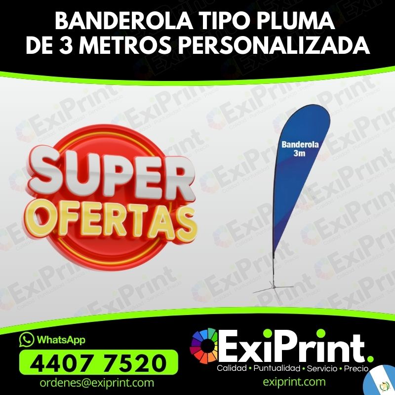 Oferta Banderola Tipo Pluma de 3 Metros