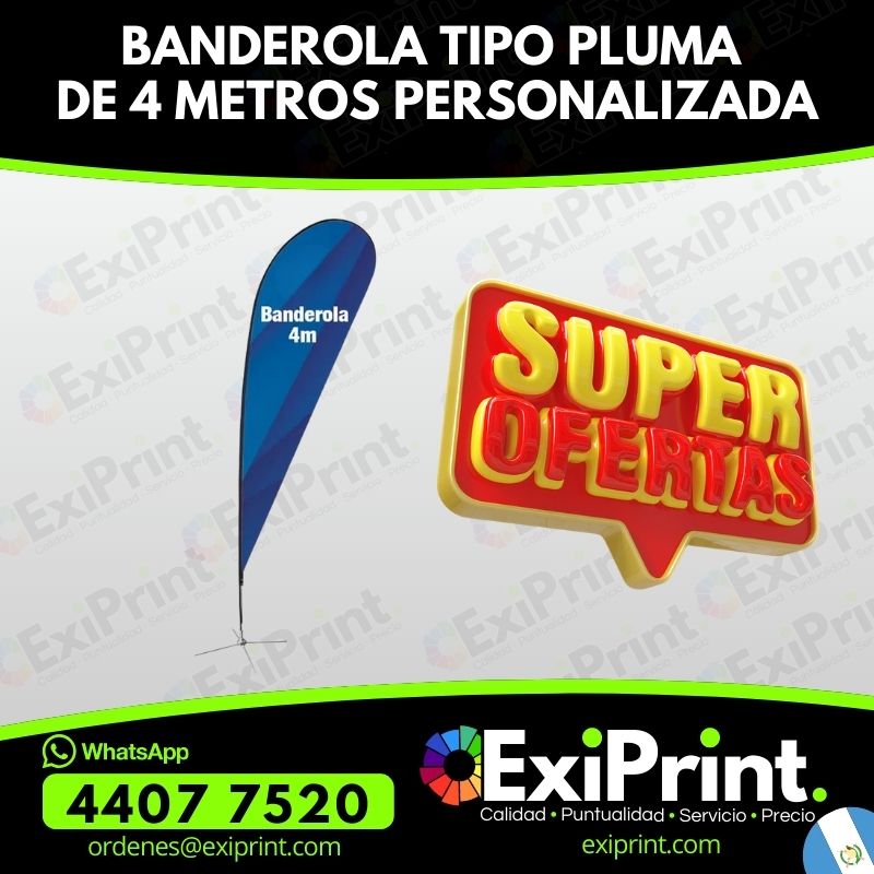 Oferta Banderola Tipo Pluma de 4 Metros