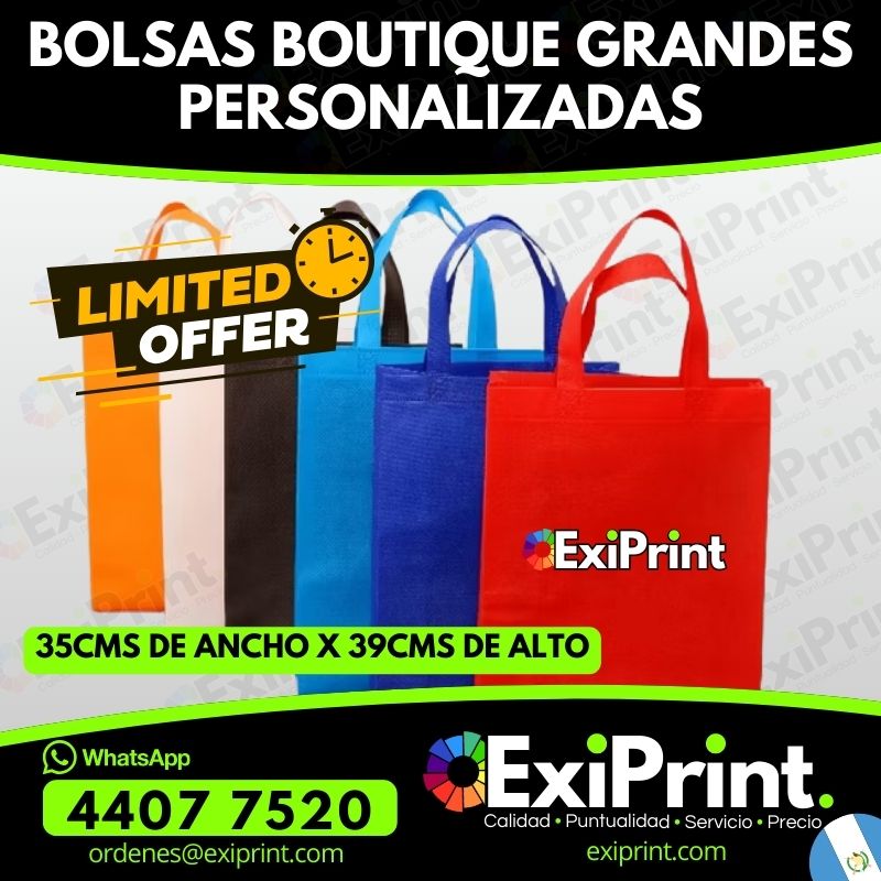 Oferta Bolsas boutique personalizadas Grandes 35 de ancho por 39 de alto
