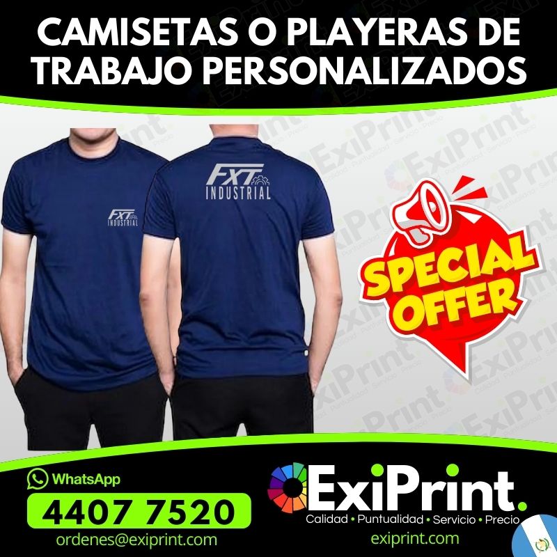Oferta de Camisetas o Playeras personalizadasde Trabajo