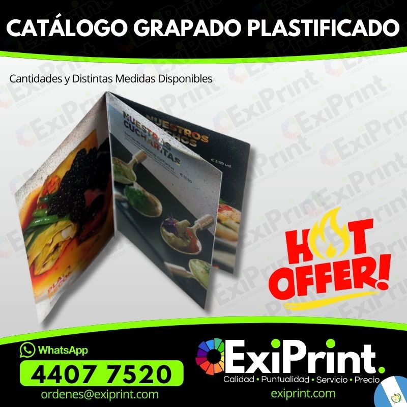 Oferta Menú grapado plastificado