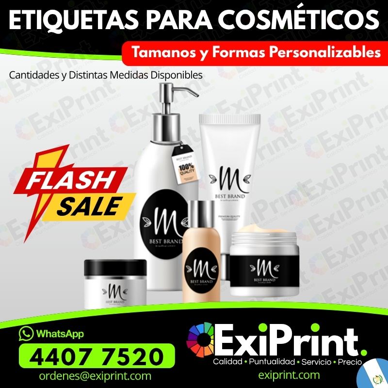 Oferta de Etiquetas para Cosméticos, Tamaños y Formas Personalizables, Vinilo o Papel