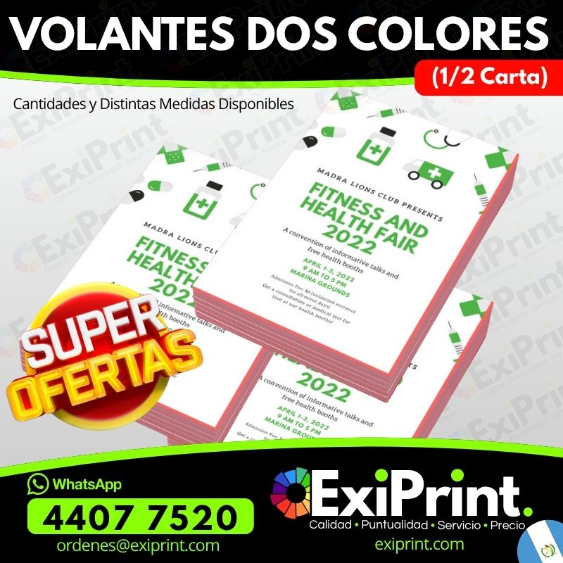 Oferta en 100 Volantes Media Carta Dos Colores