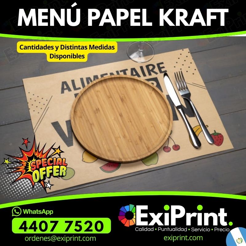 Oferta 1000 Menús papel kraft