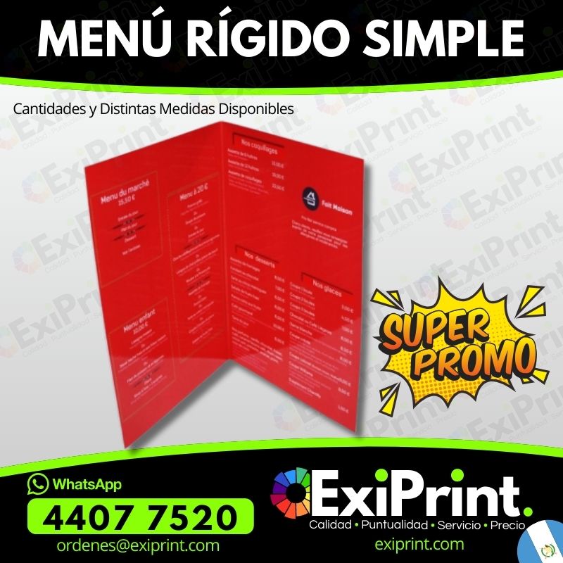 Oferta Menú rígido Simple