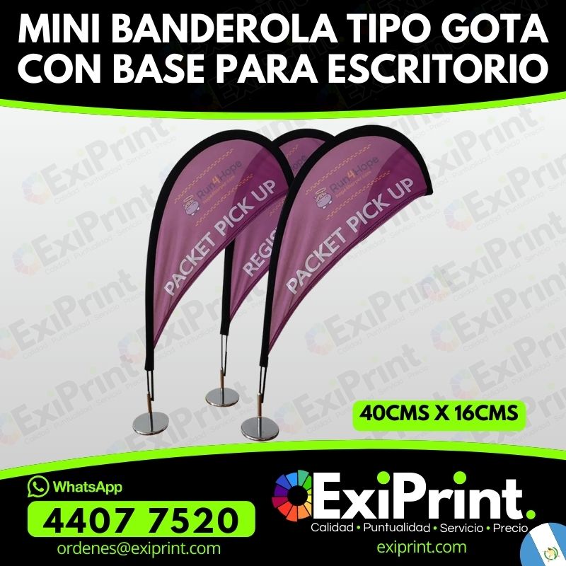 Oferta Mini Banderola Tipo Gota con Base para Escritorio