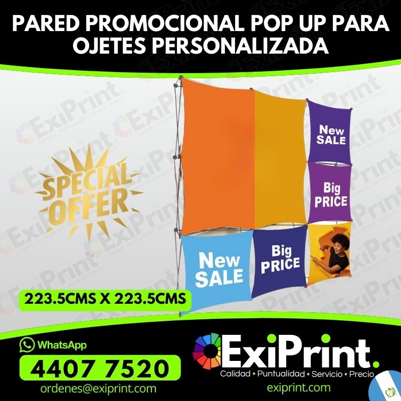 Oferta Pared promocional POP UP para ojetes de 223.5CMS X 223.5CMS