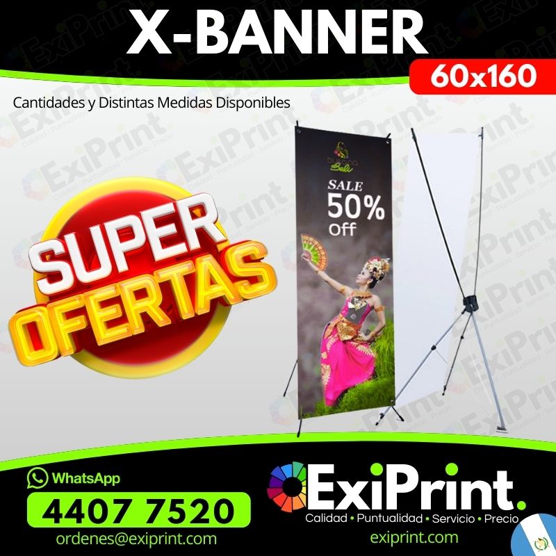 Oferta X-Banner tipo Araña en Lona 60x160 o 80x180 para Mecánicos